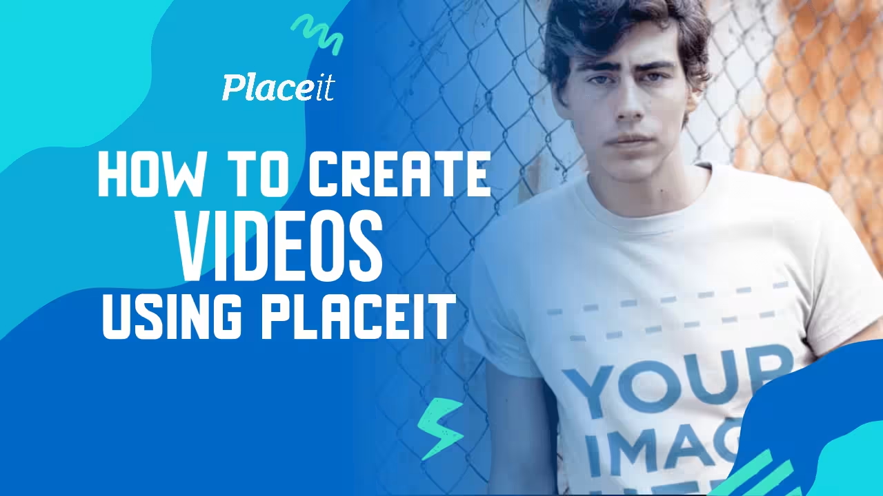 A YouTube thumbnail with a blue gradient background featuring a young male model looking directly at the camera lens